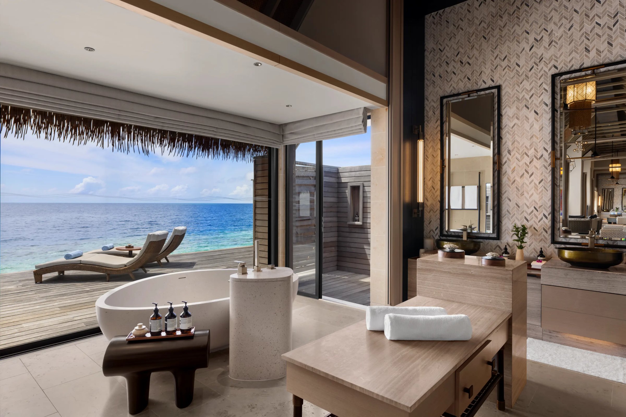 Two Queen Bedded Grand Overwater Villa with Pool at Waldorf Astoria Maldives Ithaafushi, view 4